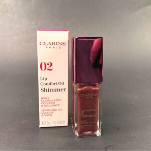 CLARINS Lip Comfort Oil Shimmer 02 PURPLE RAIN Full Size New in Box